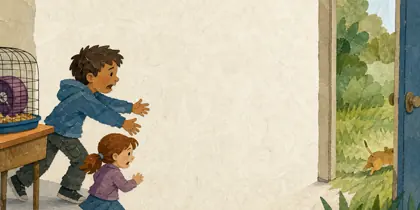 Illustration of the story « La Queue du hamster »