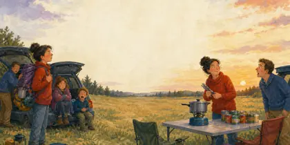 Illustration of the story « Le Voyage en camping »