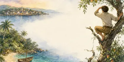Illustration of the story « L'Évasion sur l'île »