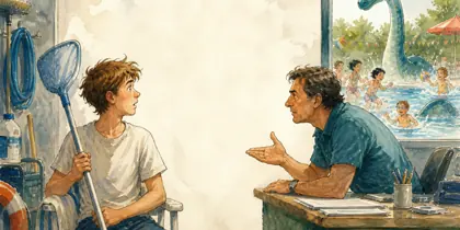 Illustration of the story « Des histoires rocambolesques à la piscine »